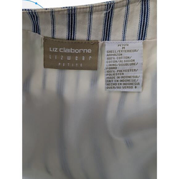 Vintage 90's Liz Claiborne Vest Mixed Pattern Floral Stripe Cotton Size MP - Picture 4 of 7